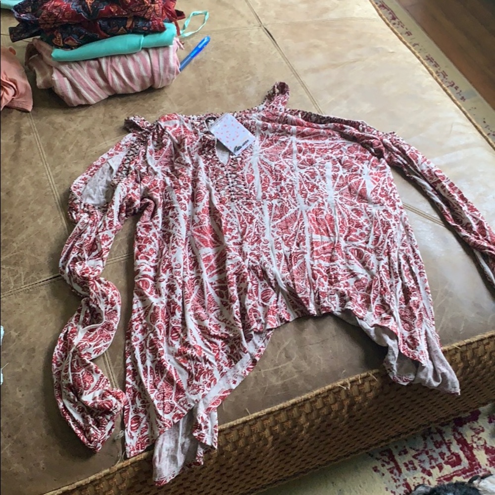 Boho Free People Keyhole Shirt BNWT